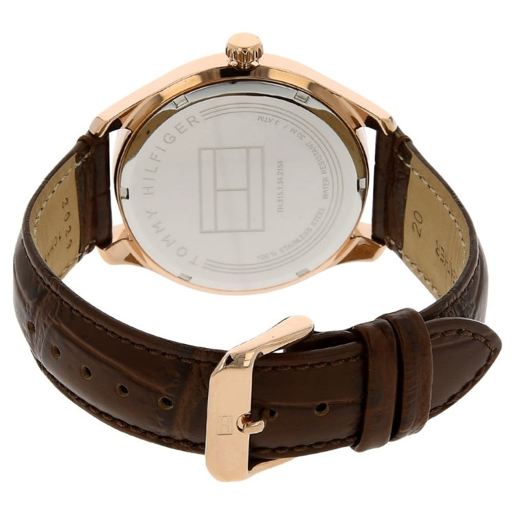 Tommy Hilfiger Oliver Chronograph White Dial Brown Leather Strap Watch for Men - 1791306 Buy Now By Tommy Hilfiger