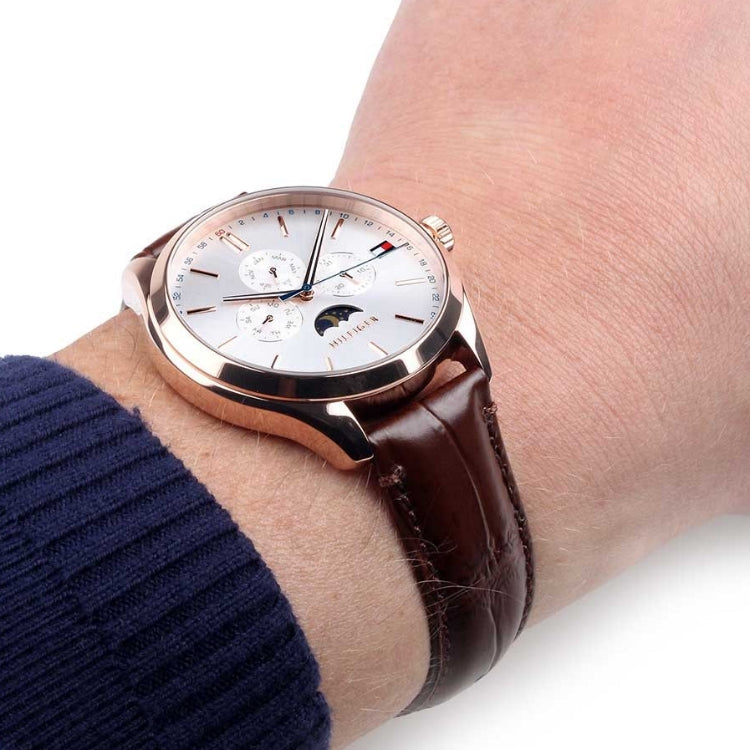 Tommy Hilfiger Oliver Chronograph White Dial Brown Leather Strap Watch for Men - 1791306 Buy Now By Tommy Hilfiger