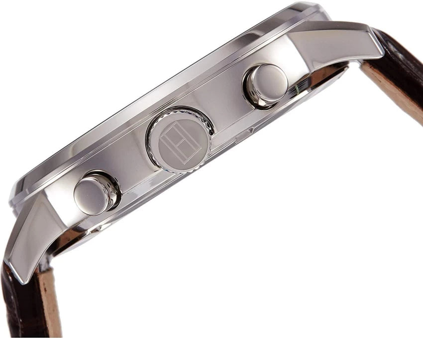 Tommy Hilfiger Aiden Quartz Black Dial Brown Leather Strap Watch for Men - 1791309 Buy Now By Tommy Hilfiger