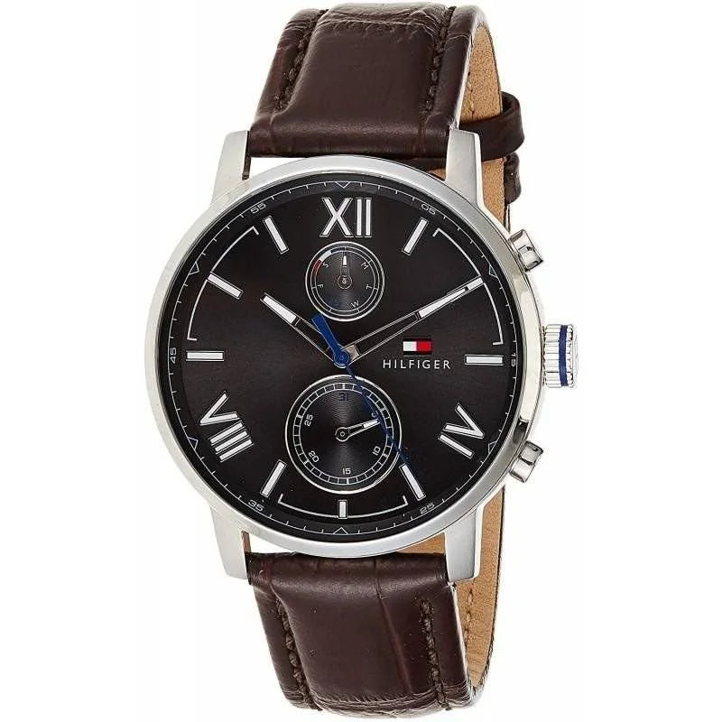 Tommy Hilfiger Aiden Quartz Black Dial Brown Leather Strap Watch for Men - 1791309 Buy Now By Tommy Hilfiger