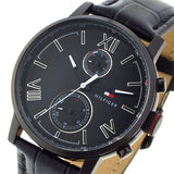 Tommy Hilfiger Aden Chronograph Black Dial Black Leather Strap Watch for Men - 1791310 Buy Now By Tommy Hilfiger