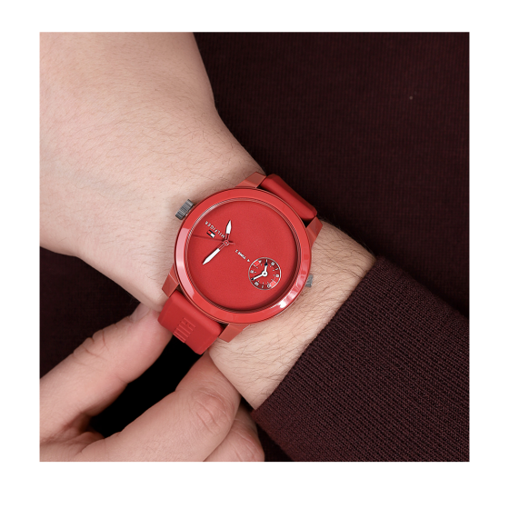 Tommy Hilfiger Denim Quartz Red Dial Red Rubber Strap Watch for Men - 1791323 Buy Now By Tommy Hilfiger