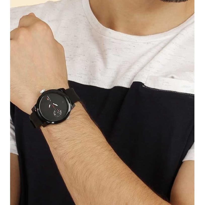 Tommy Hilfiger Denim Black Dial Black Rubber Strap Watch for Men - 1791326 Buy Now By Tommy Hilfiger