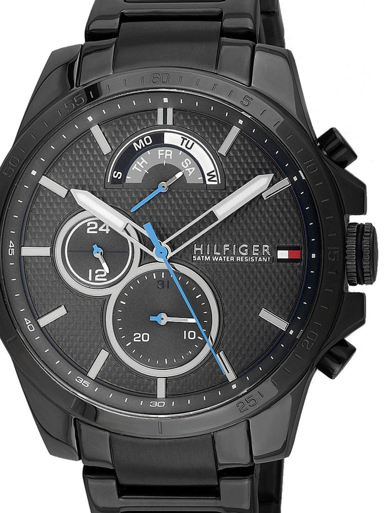 Tommy Hilfiger Decker Quartz Black Dial Black Steel Strap Watch for Men - 1791347 Buy Now By Tommy Hilfiger