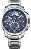 Tommy Hilfiger Decker Quartz Blue Dial Silver Steel Strap Watch for Men - 1791348 Buy Now By Tommy Hilfiger
