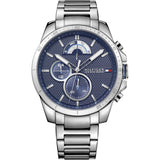 Tommy Hilfiger Decker Quartz Blue Dial Silver Steel Strap Watch for Men - 1791348 Buy Now By Tommy Hilfiger