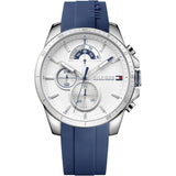 Tommy Hilfiger Decker Quartz White Dial Blue Rubber Strap Watch for Men - 1791349 Buy Now By Tommy Hilfiger