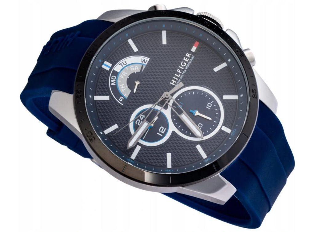 Tommy Hilfiger Decker Quartz Blue Dial Blue Rubber Strap Watch for Men - 1791350 Buy Now By Tommy Hilfiger