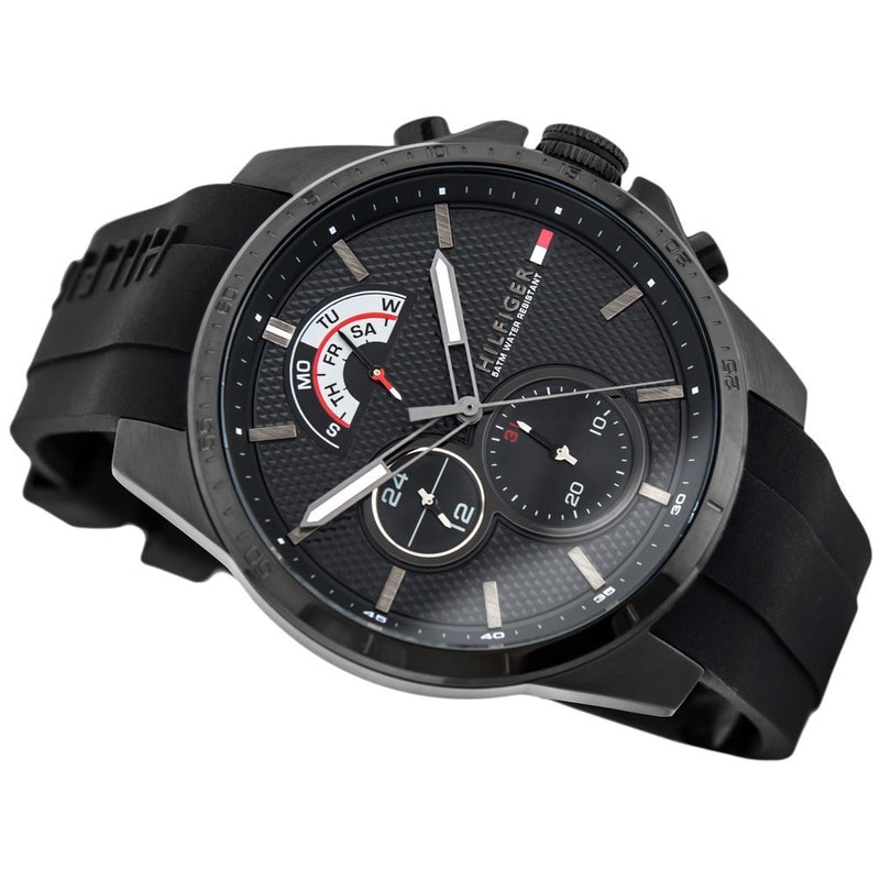 Tommy Hilfiger Decker Black Dial Black Rubber Strap Watch for Men - 1791352 Buy Now By Tommy Hilfiger