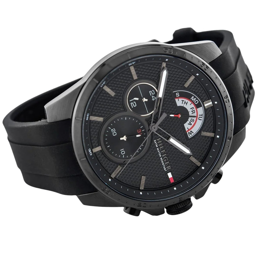 Tommy Hilfiger Decker Black Dial Black Rubber Strap Watch for Men - 1791352 Buy Now By Tommy Hilfiger