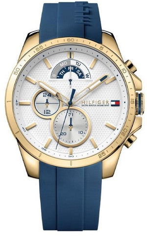 Tommy Hilfiger Decker White Dial Blue Rubber Strap Watch for Men - 1791353 Buy Now By Tommy Hilfiger