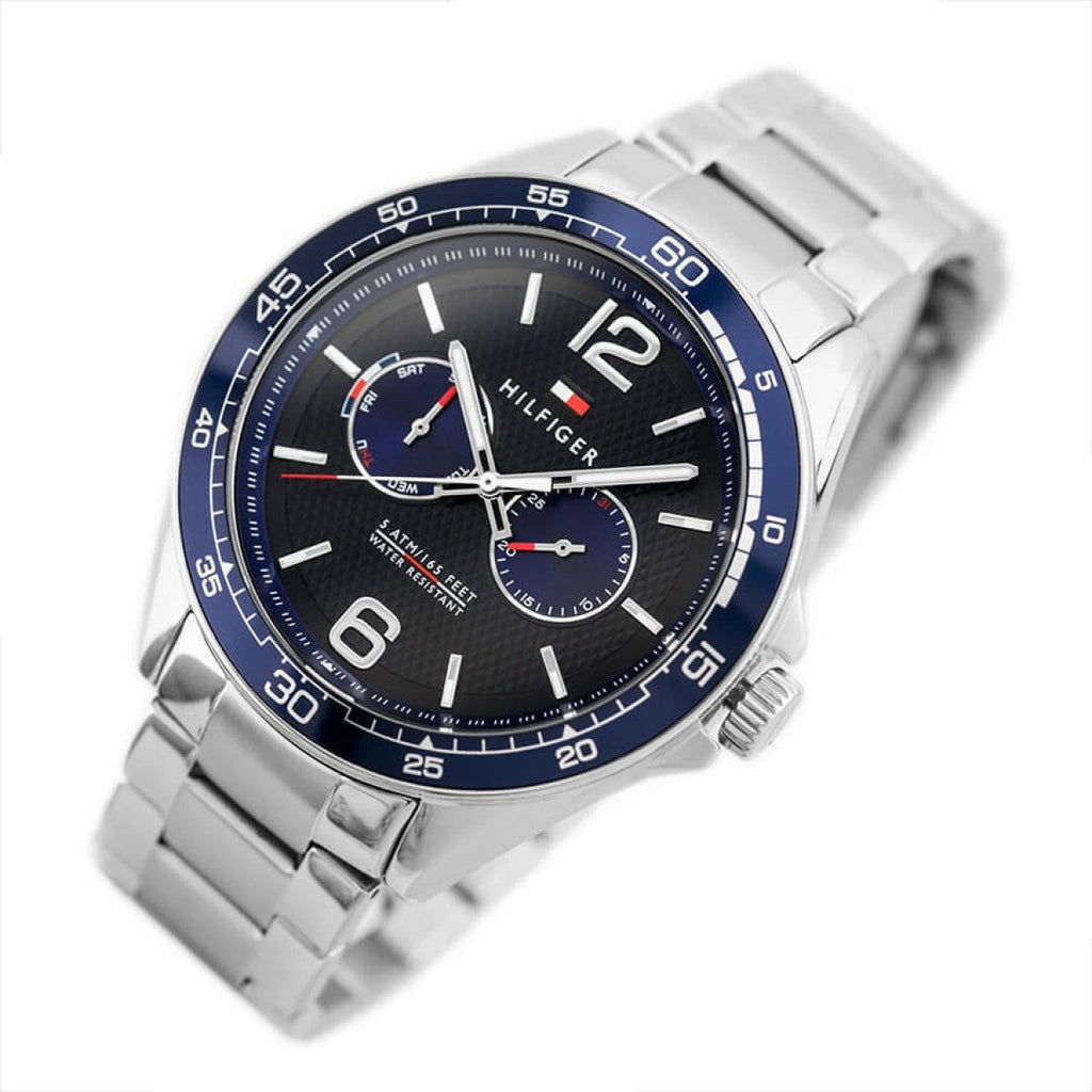 Tommy Hilfiger Erik Chronograph Blue Dial Silver Steel Strap Watch for Men - 1791366 Buy Now By Tommy Hilfiger