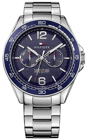 Tommy Hilfiger Erik Chronograph Blue Dial Silver Steel Strap Watch for Men - 1791366 Buy Now By Tommy Hilfiger
