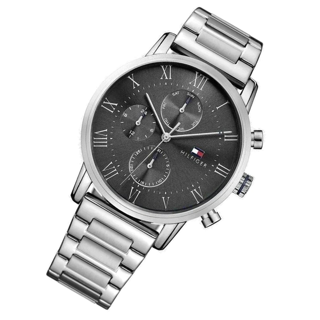 Tommy Hilfiger Kane Chronograph Grey Dial Silver Steel Strap Watch for Men - 1791397 Buy Now By Tommy Hilfiger
