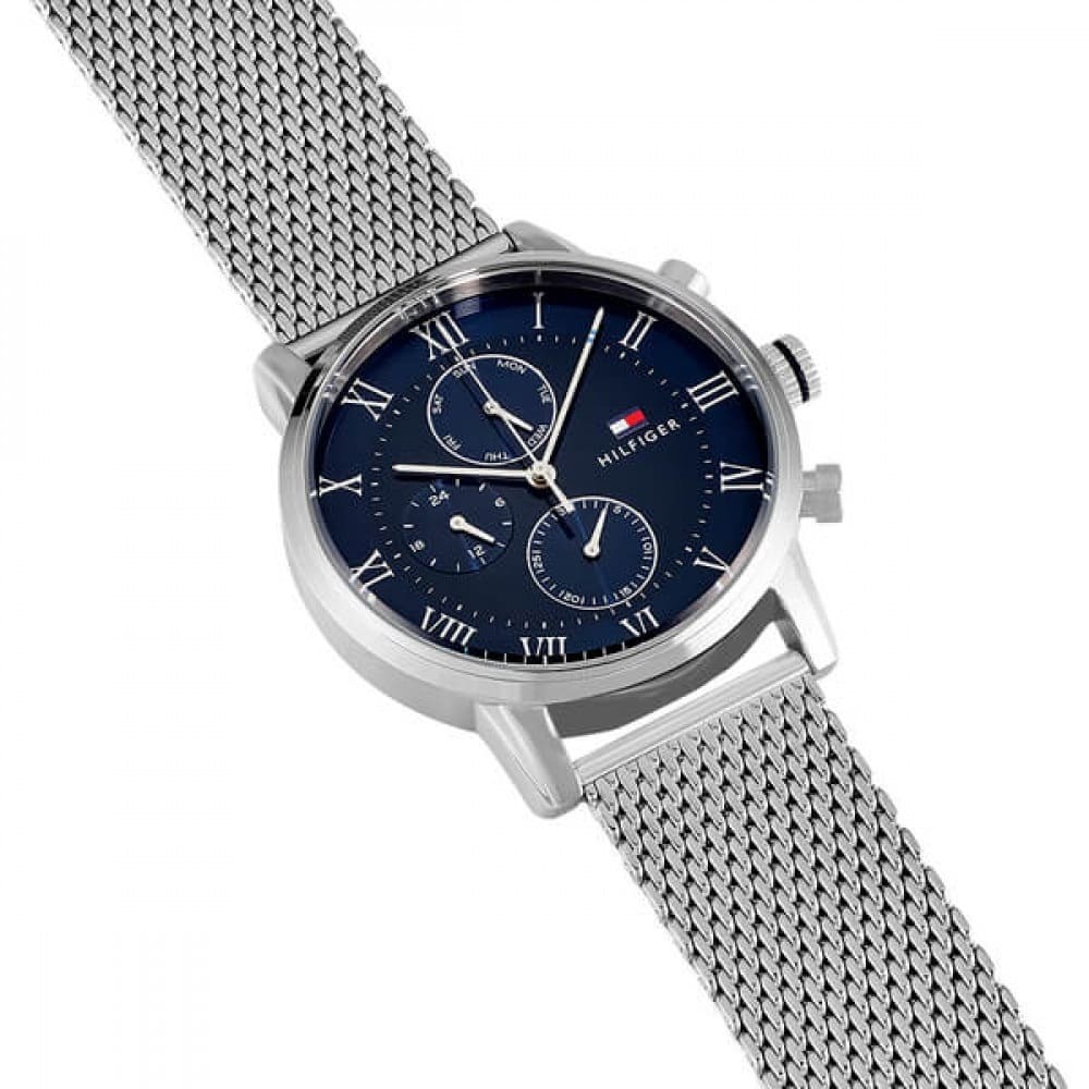 Tommy Hilfiger Kane Quartz Blue Dial Silver Mesh Bracelet Watch for Men - 1791398 Buy Now By Tommy Hilfiger