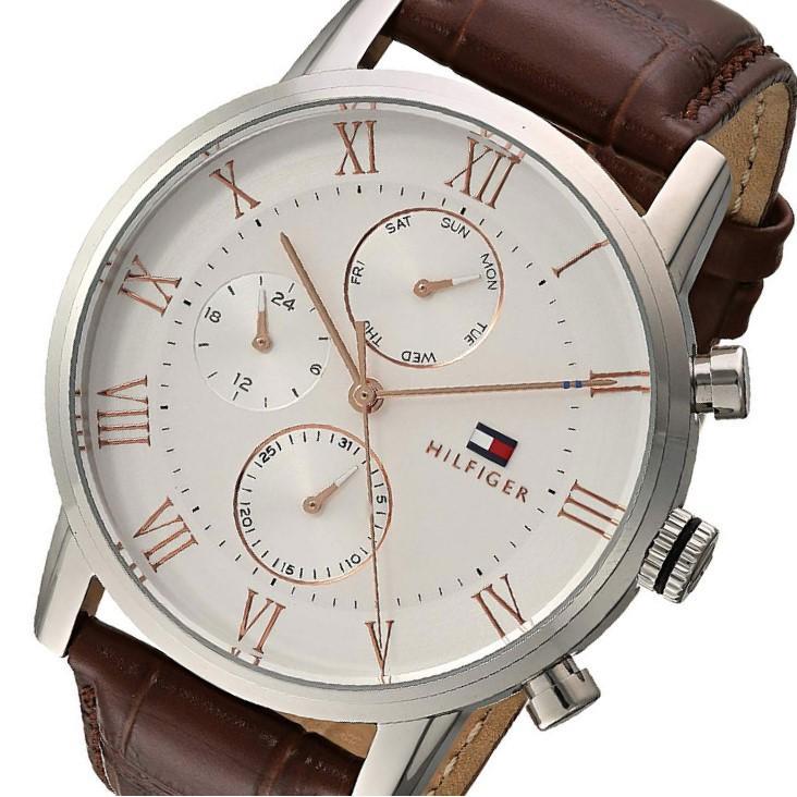 Tommy Hilfiger Kane Chronograph White Dial Brown Leather Strap Watch for Men - 1791400 Buy Now By Tommy Hilfiger