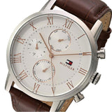 Tommy Hilfiger Kane Chronograph White Dial Brown Leather Strap Watch for Men - 1791400 Buy Now By Tommy Hilfiger