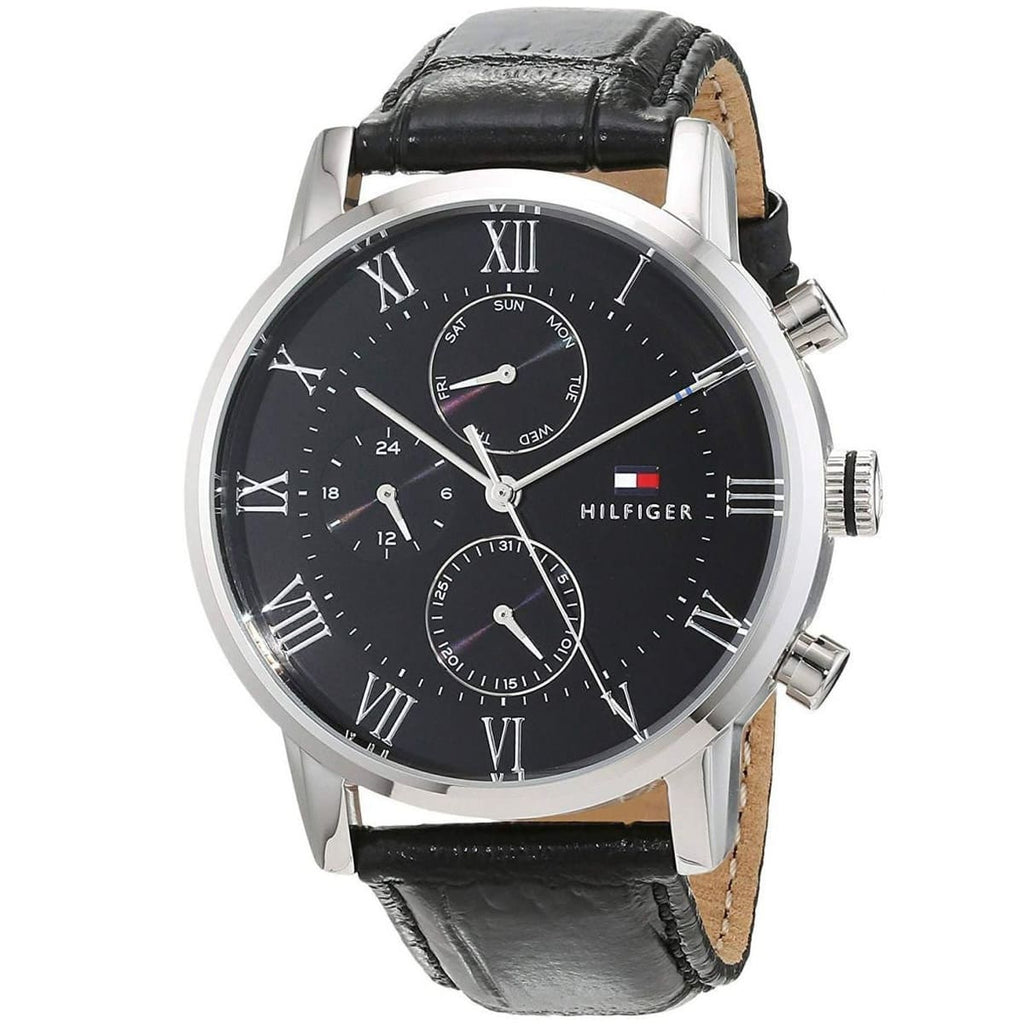 Tommy Hilfiger Kane Quartz Black Dial Black Leather Strap Watch for Men - 1791401 Buy Now By Tommy Hilfiger