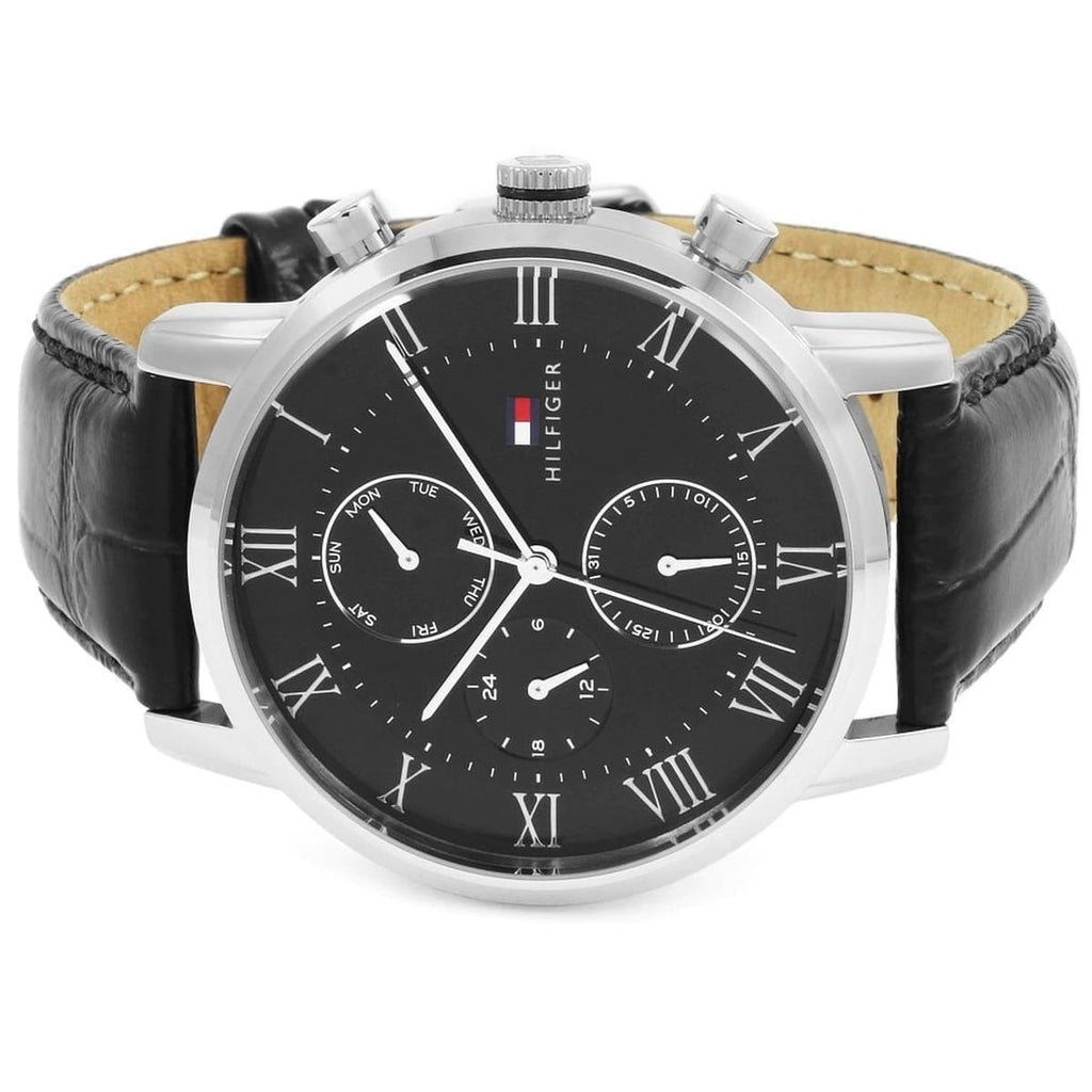 Tommy Hilfiger Kane Quartz Black Dial Black Leather Strap Watch for Men - 1791401 Buy Now By Tommy Hilfiger