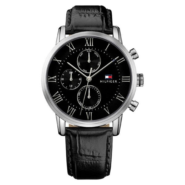 Tommy Hilfiger Kane Quartz Black Dial Black Leather Strap Watch for Men - 1791401 Buy Now By Tommy Hilfiger