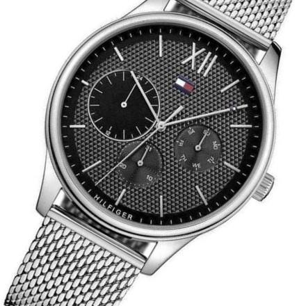 Tommy Hilfiger Damon Quartz Chronograph Black Dial Silver Mesh Bracelet Watch for Men - 1791415 Buy Now By Tommy Hilfiger