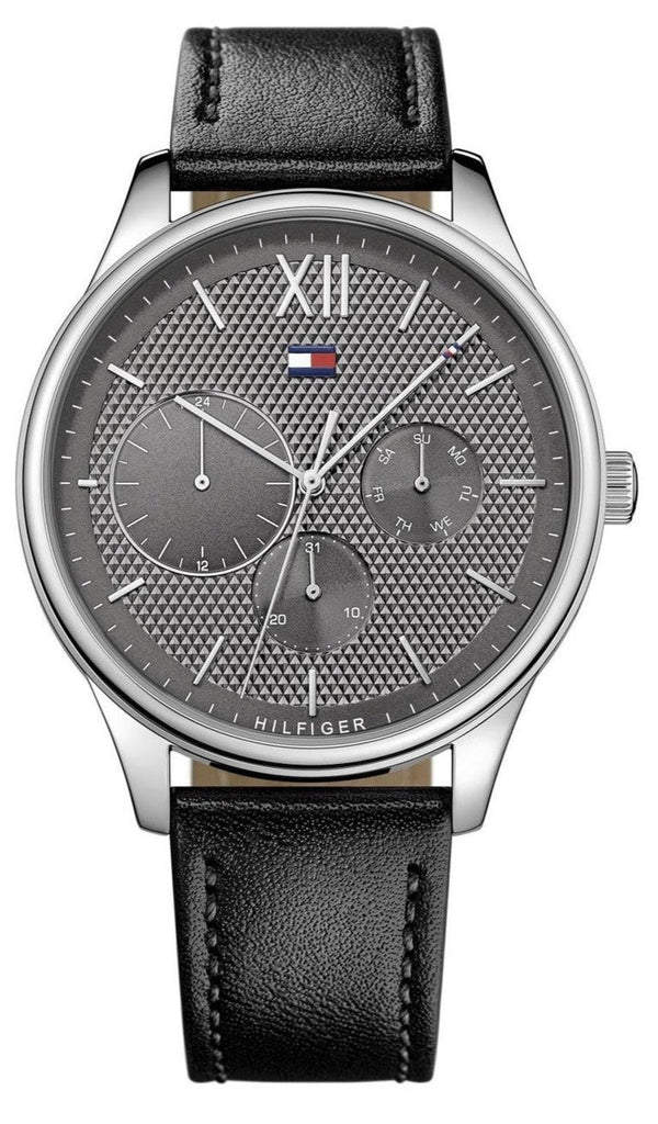 Tommy Hilfiger Damon Multifunction Black Dial Black Leather Strap Watch for Men - 1791417 Buy Now By Tommy Hilfiger