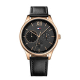 Tommy Hilfiger Damon Quartz Black Dial Black Leather Strap Watch for Men - 1791419 Buy Now By Tommy Hilfiger