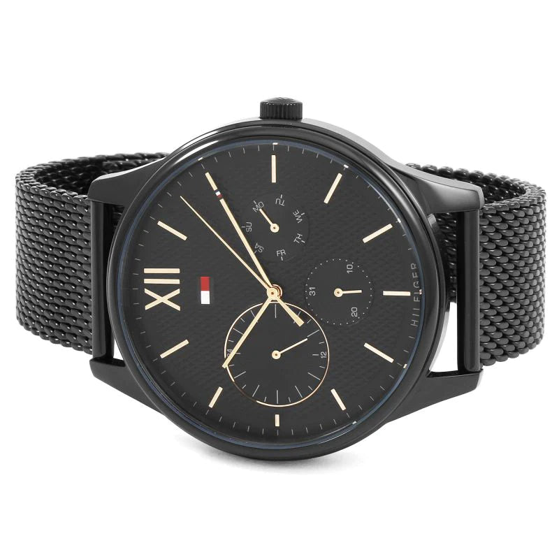 Tommy Hilfiger Damon Quartz Black Dial Black Mesh Bracelet Watch for Men - 1791420 Buy Now By Tommy Hilfiger