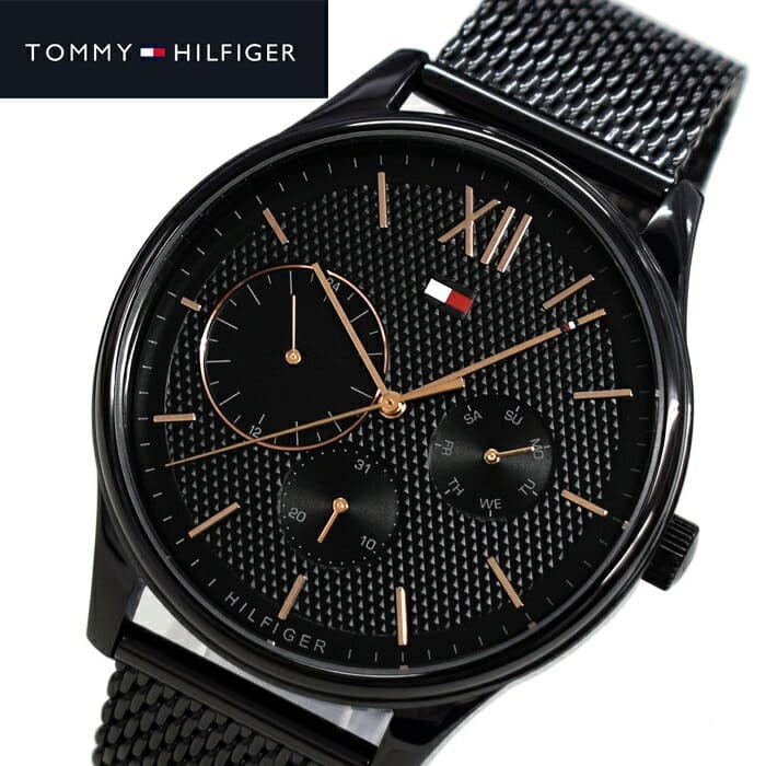 Tommy Hilfiger Damon Quartz Black Dial Black Mesh Bracelet Watch for Men - 1791420 Buy Now By Tommy Hilfiger