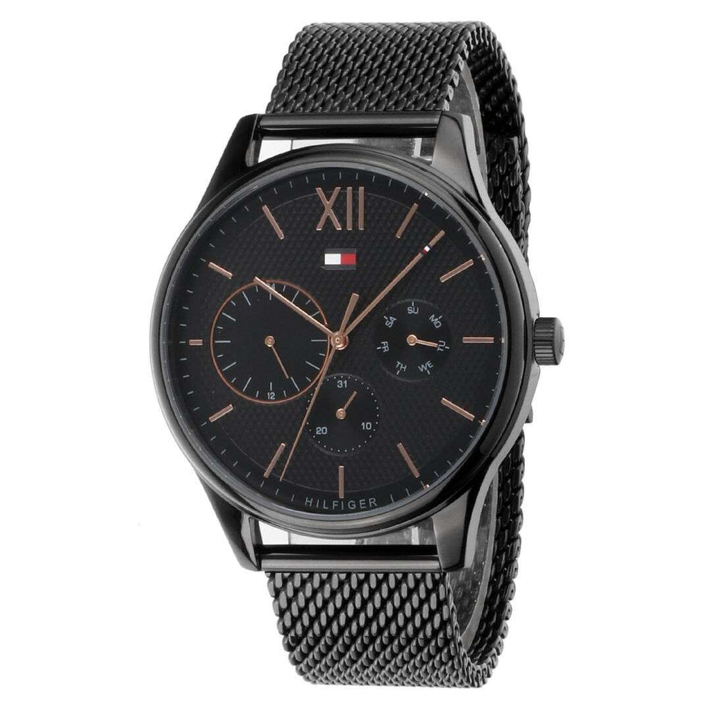 Tommy Hilfiger Damon Quartz Black Dial Black Mesh Bracelet Watch for Men - 1791420 Buy Now By Tommy Hilfiger