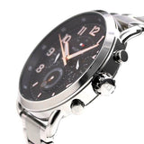 Tommy Hilfiger Briggs Chronograph Black Dial Silver Steel Strap Watch for Men - 1791422 Buy Now By Tommy Hilfiger