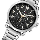 Tommy Hilfiger Briggs Chronograph Black Dial Silver Steel Strap Watch for Men - 1791422 Buy Now By Tommy Hilfiger