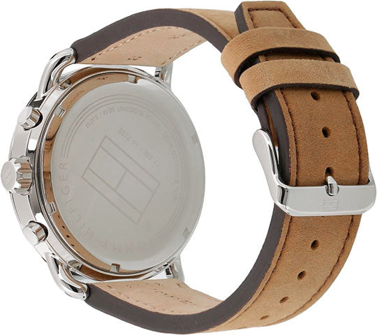 Tommy Hilfiger Briggs Chronograph Blue Dial Brown Leather Strap Watch for Men - 1791424 Buy Now By Tommy Hilfiger