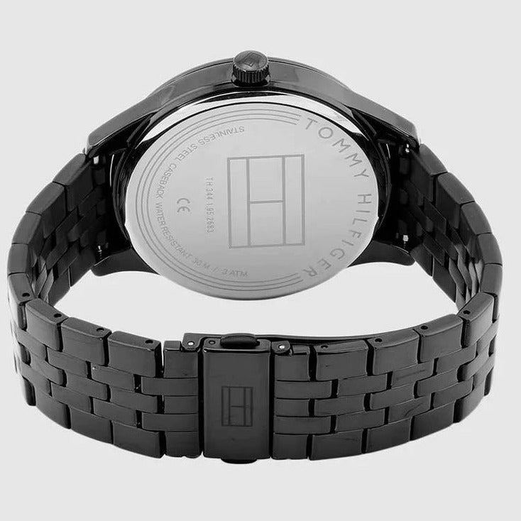 Tommy Hilfiger Damon Quartz Chronograph Blue Dial Black Steel Strap Watch for Men - 1791454 Buy Now By Tommy Hilfiger