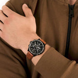 Tommy Hilfiger Gavin Chronograph Quartz Black Dial Brown Leather Strap Watch for Men - 1791470 Buy Now By Tommy Hilfiger