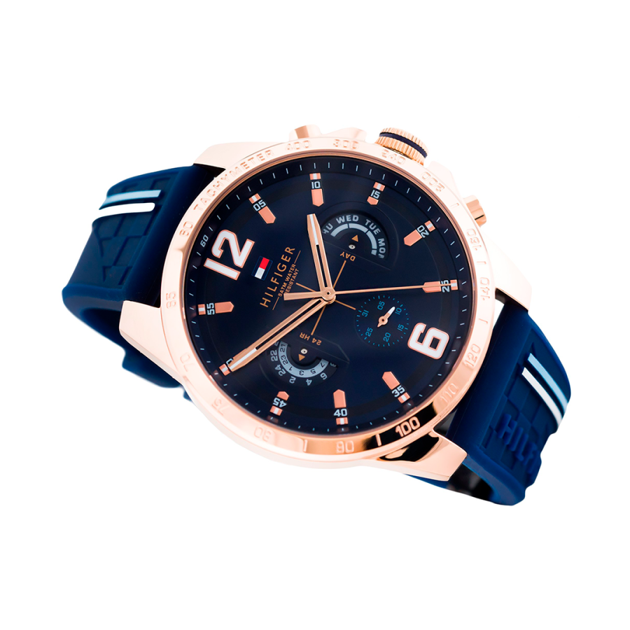 Tommy Hilfiger Decker Multifunction Blue Dial Blue Rubber Strap Watch for Men - 1791474 Buy Now By Tommy Hilfiger