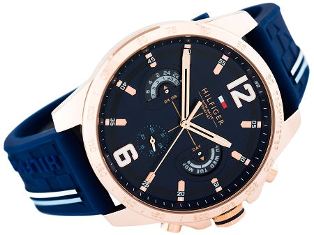 Tommy Hilfiger Decker Multifunction Blue Dial Blue Rubber Strap Watch for Men - 1791474 Buy Now By Tommy Hilfiger