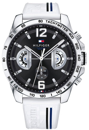 Tommy Hilfiger Multifunction Black Dial White Rubber Strap Watch for Men - 1791475 Buy Now By Tommy Hilfiger