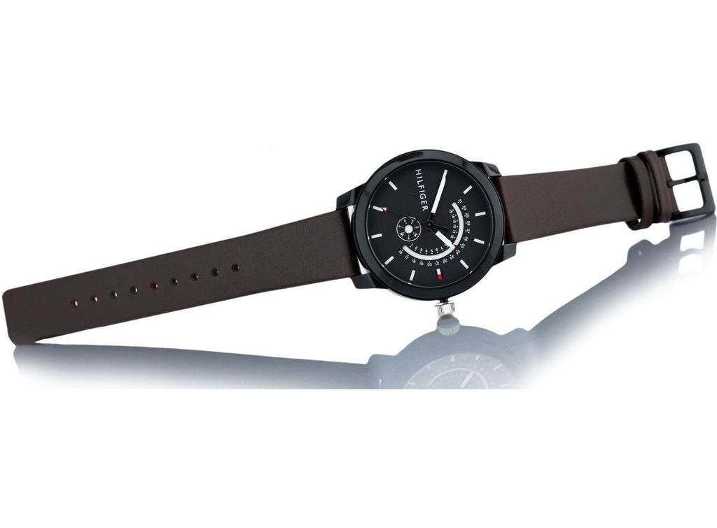 Tommy Hilfiger Denim Black Dial Brown Leather Strap Watch for Men - 1791478 Buy Now By Tommy Hilfiger