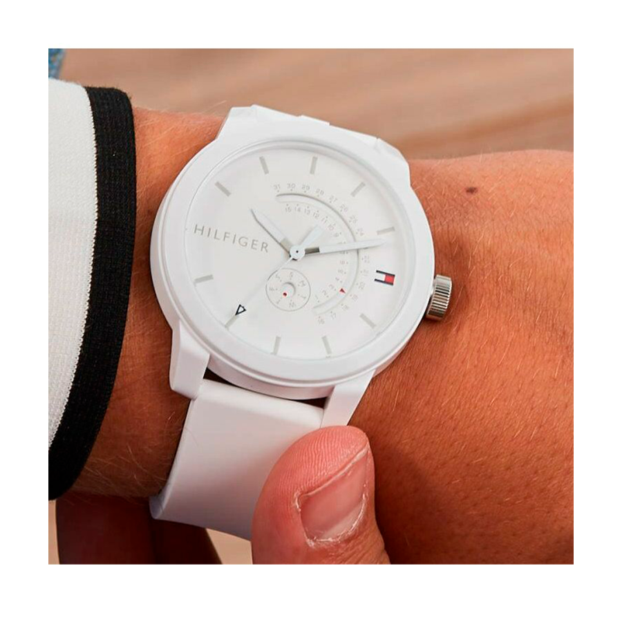 Tommy Hilfiger Denim Analog White Dial White Rubber Strap Watch for Men - 1791481 Buy Now By Tommy Hilfiger