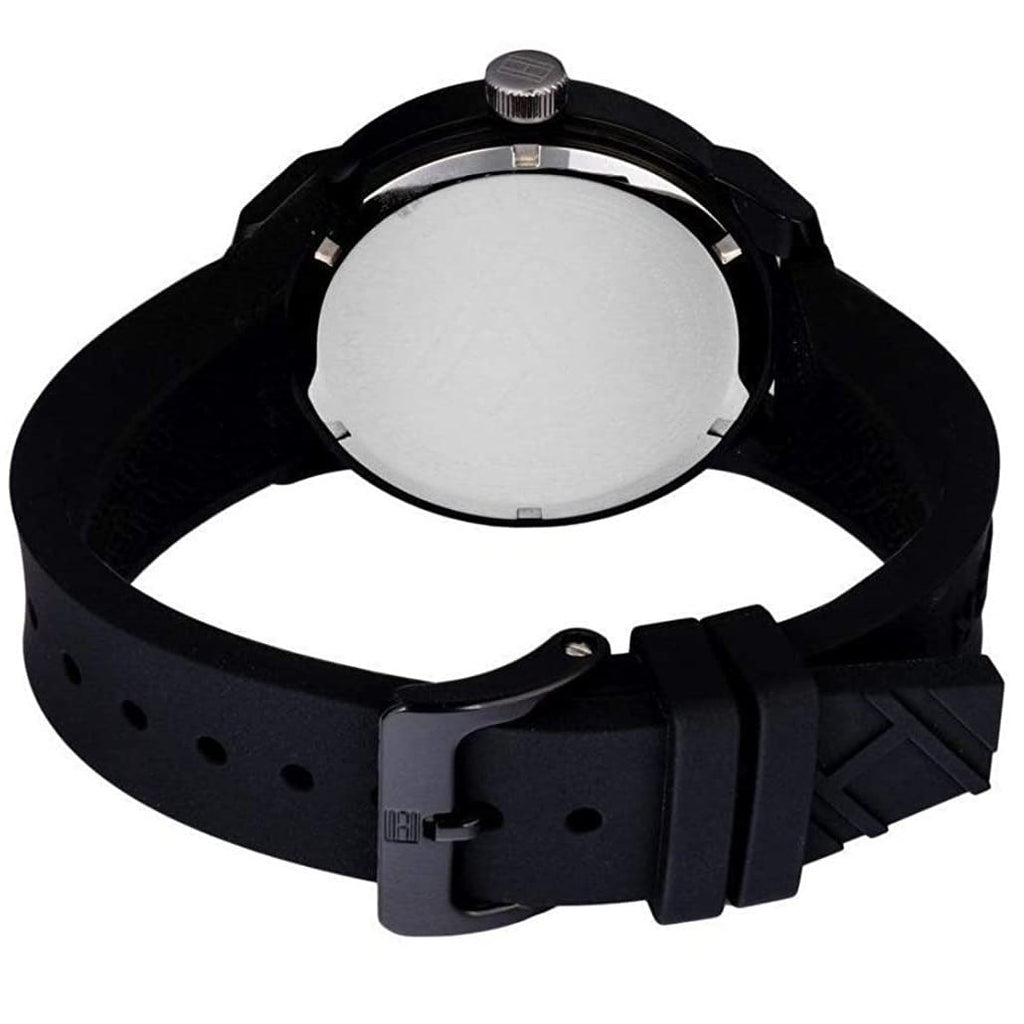 Tommy Hilfiger Denim Quartz Black Dial Black Rubber Strap Watch for Men - 1791483 Buy Now By Tommy Hilfiger