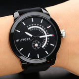 Tommy Hilfiger Denim Quartz Black Dial Black Rubber Strap Watch for Men - 1791483 Buy Now By Tommy Hilfiger