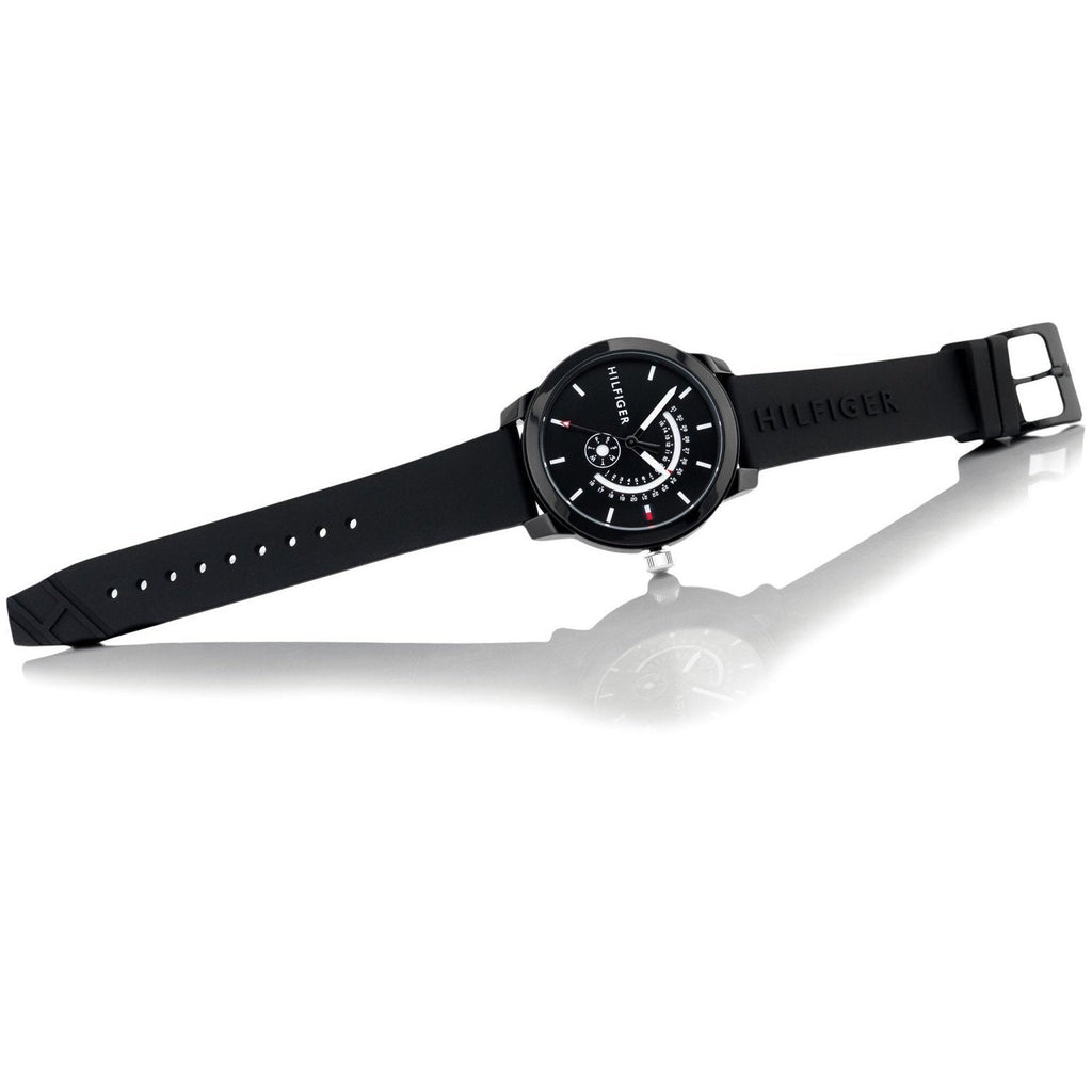 Tommy Hilfiger Denim Quartz Black Dial Black Rubber Strap Watch for Men - 1791483 Buy Now By Tommy Hilfiger