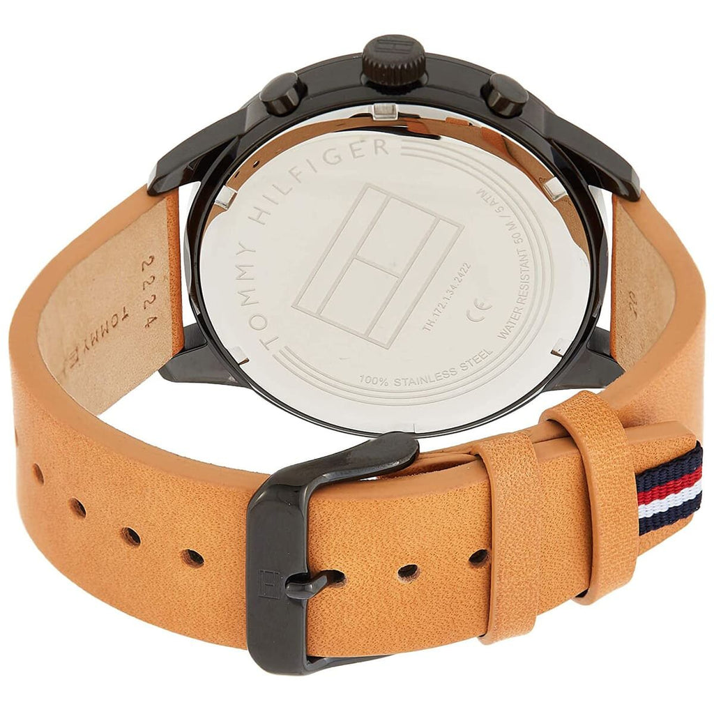 Tommy Hilfiger James Quartz Black Dial Brown Leather Strap Watch For Men - 1791486 Buy Now By Tommy Hilfiger