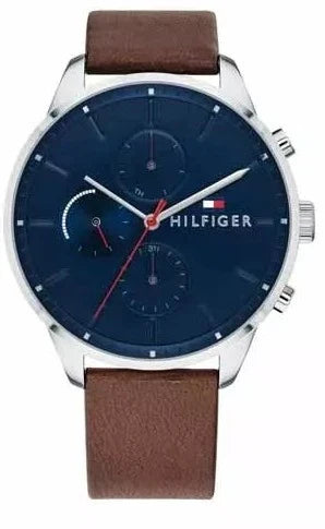 Tommy Hilfiger Chase Chronograph Grey Dial Brown Leather Strap Watch For Men - 1791487 Buy Now By Tommy Hilfiger
