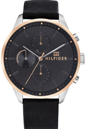 Tommy Hilfiger Chase Chronograph Quartz Grey Dial Black Leather Strap Watch For Men - 1791488 Buy Now By Tommy Hilfiger