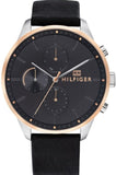 Tommy Hilfiger Chase Chronograph Quartz Grey Dial Black Leather Strap Watch For Men - 1791488 Buy Now By Tommy Hilfiger