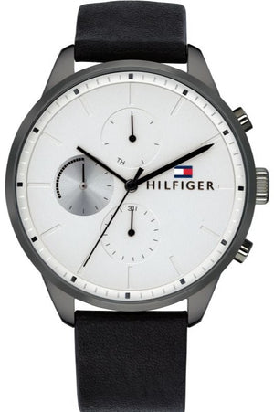 Tommy Hilfiger Lexor Silver Dial Black Leather Strap Watch For Men - 1791489 Buy Now By Tommy Hilfiger