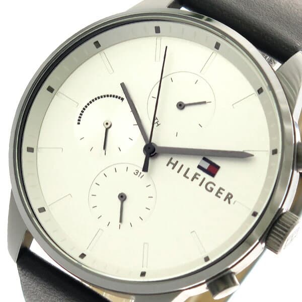 Tommy Hilfiger Lexor Silver Dial Black Leather Strap Watch For Men - 1791489 Buy Now By Tommy Hilfiger