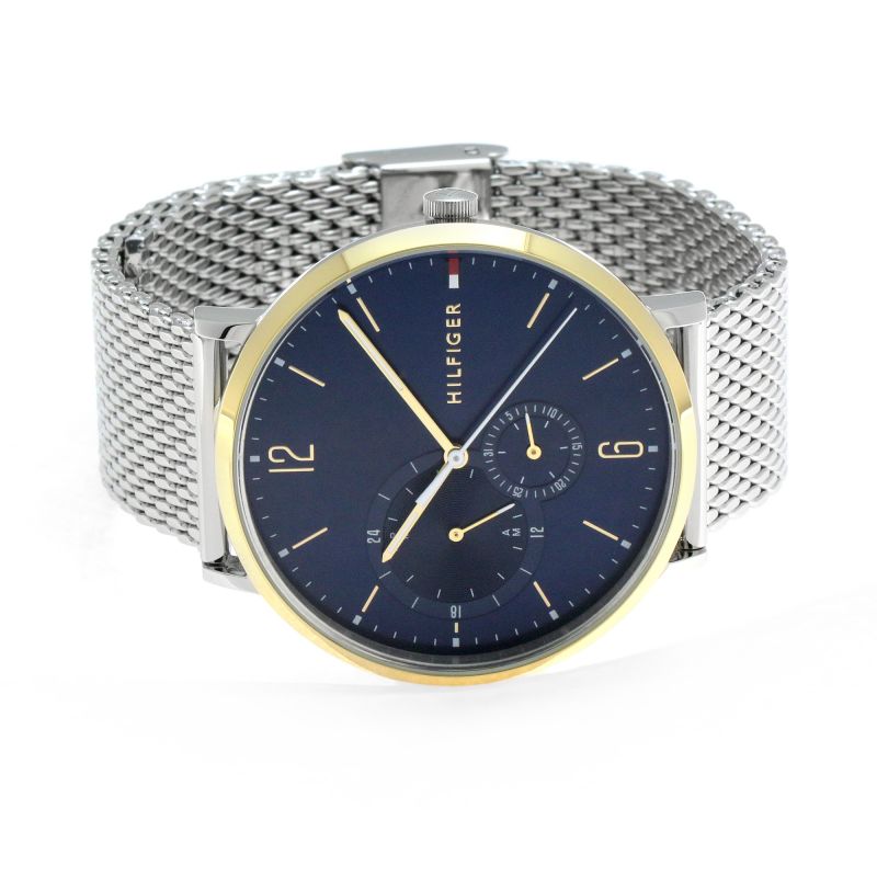 Tommy Hilfiger Brooklyn Quartz Blue Dial Silver Mesh Bracelet Watch for Men - 1791505 Buy Now By Tommy Hilfiger